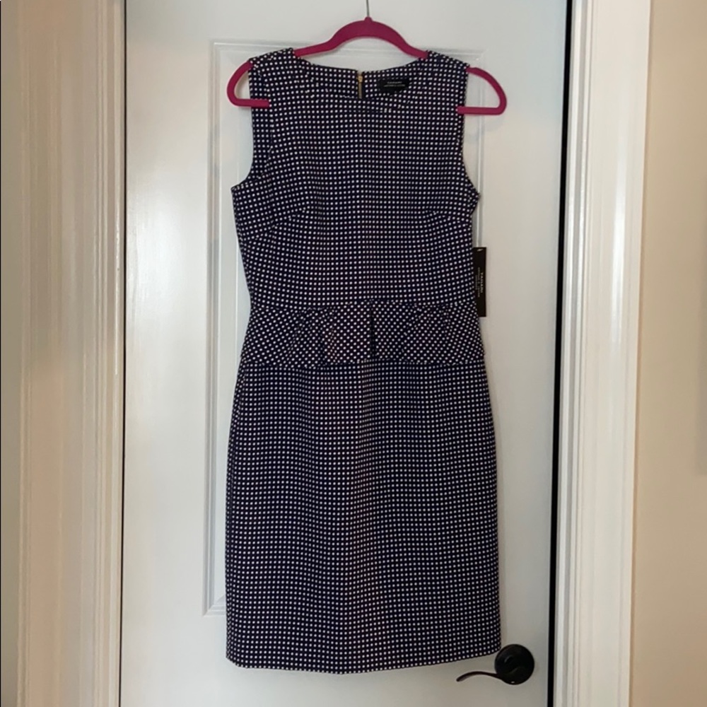 Navy and white Tahari dress NWT